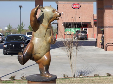 Dancing Bear Artwork in front of Edmond Store